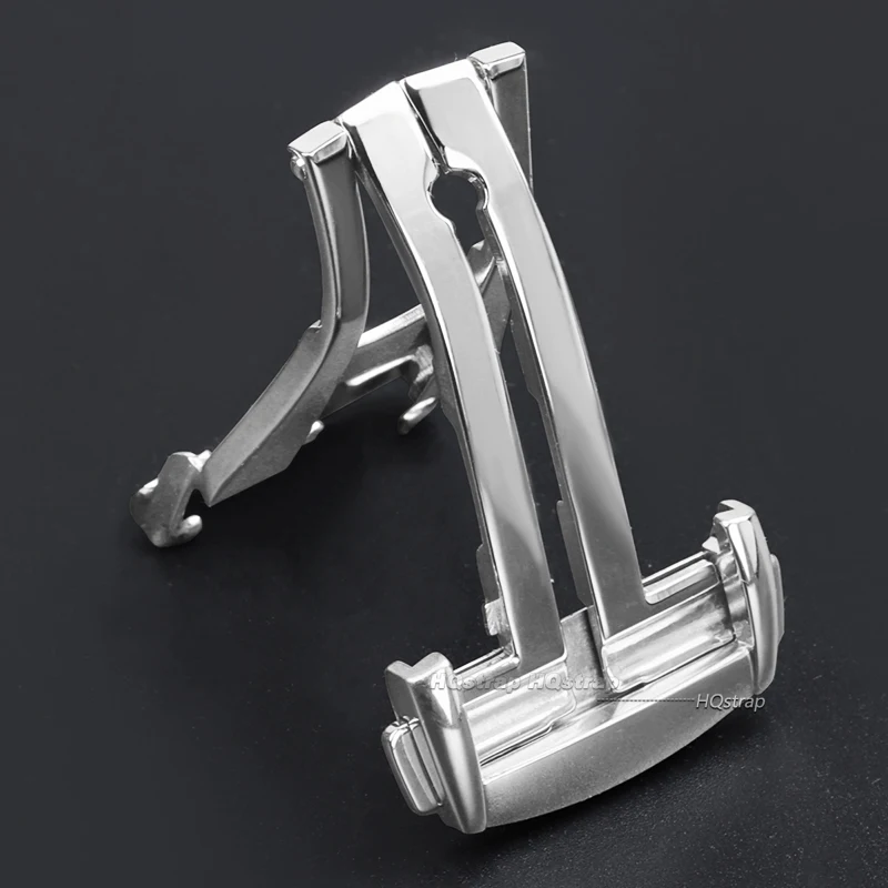 Stainless Steel Watch Buckle for Omega Deployment Clasp for Leather Rubber Watch Band Butterfly Button Folding 16mm 18mm 20mm image 4