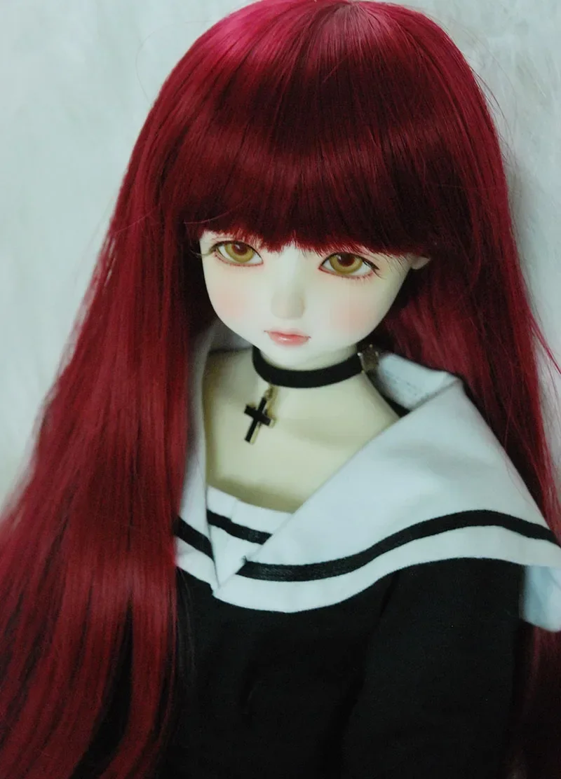 1/3 1/4 1/6 1/8 1/12 BJD sd  doll wig high temperature fiber heat resistant wire long straight bangs hair doll  accessories