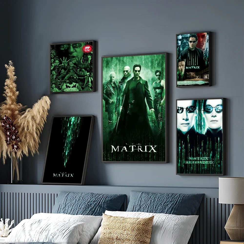 ملصقات فنية جدارية عالية الدقة لاصقة لفيلم المصفوفة للمنزل ، ديكور غرفة كاواي ، جودة أنيمي ، ريترو