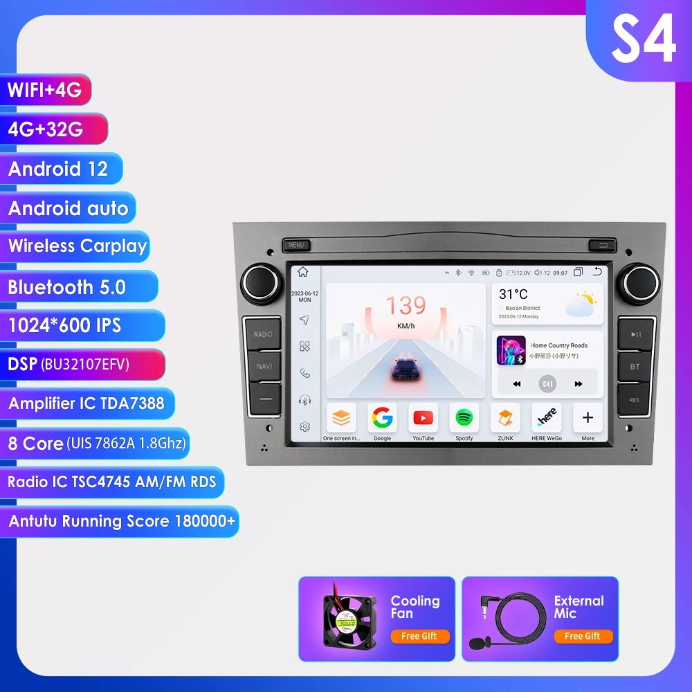 Autoradio Android voor Opel Astra H Vectra Vauxhall Antara Zafira Corsa C D Vivaro Meriva Auto Multimedia Speler Carplay 2Din GPS