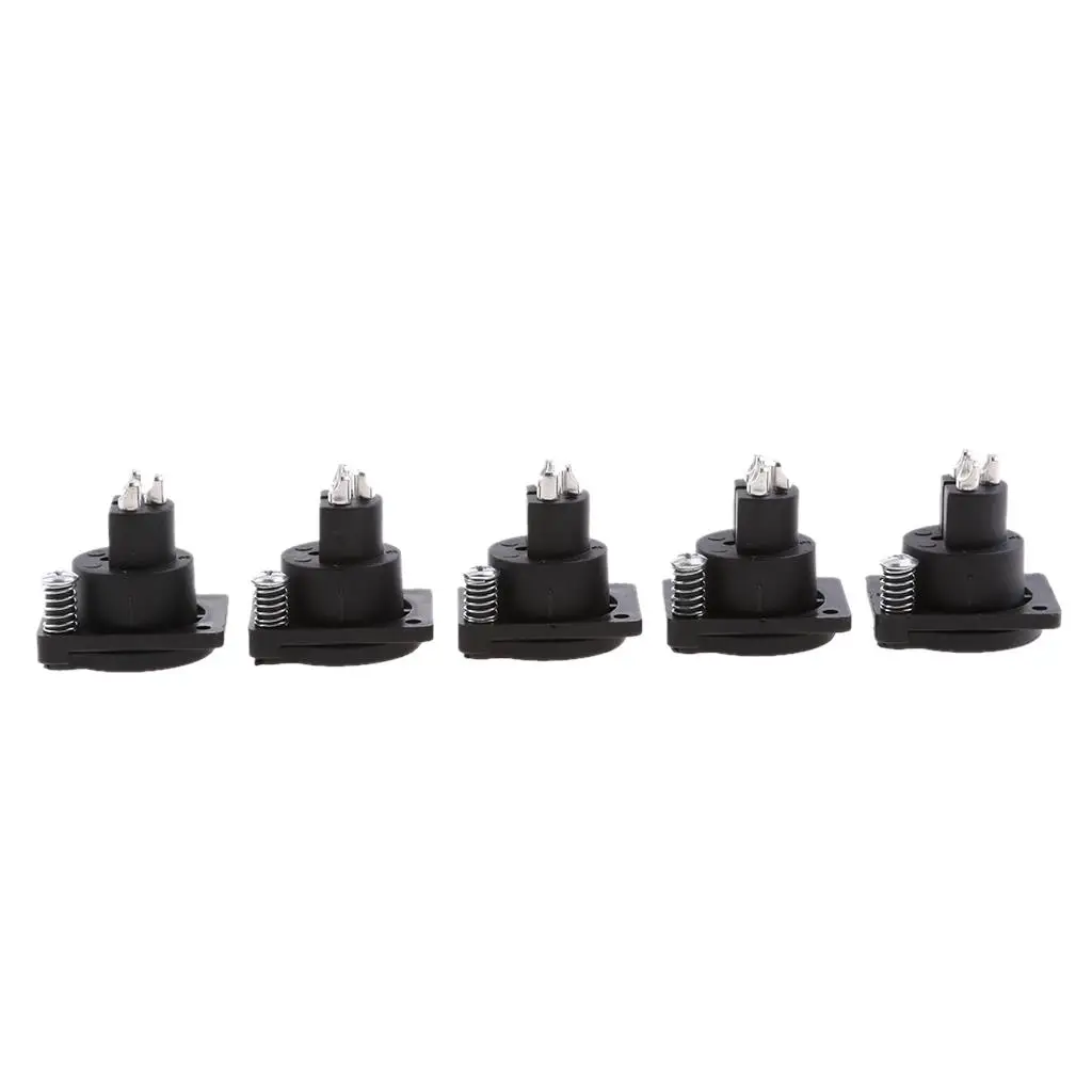 5 PCS fêmea 3 pinos XLR montagem em painel adaptador de conector sem travamento