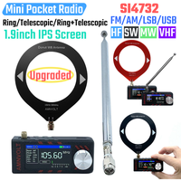 ATS MINI PRO Mini Pocket Radio SI4732 0.5-108mhz HF SW MW VHF All Band Radio LSB USB AM FM 1.9in Screen Donut＋Telescopic Antenn