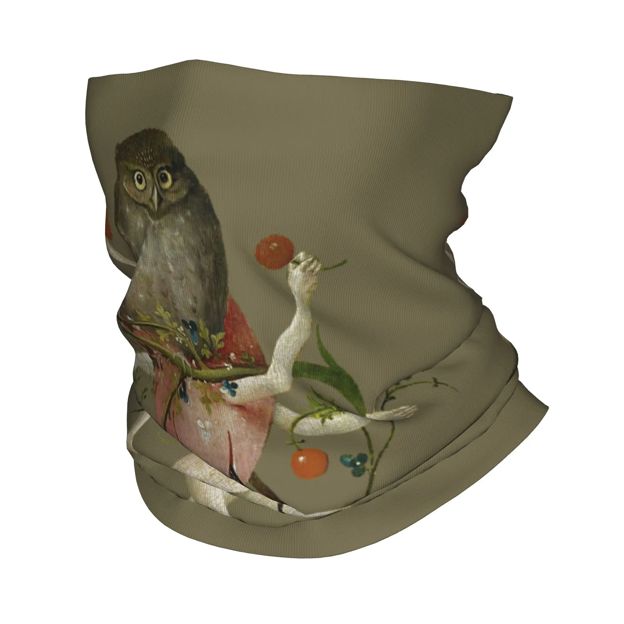 Hieronymus-Bosch The Garden of Earthly Delights Owl Bandana Neck Gaiter Printed Balaclavas Mask Scarf Multi-use Headwear Adult