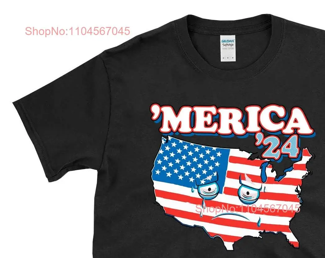 MERICA '24 Sad face America USA election 2024 parody satire political republican democrat voter 4th of July patriot T Shirt