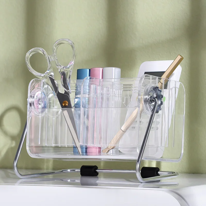 Compartments Desktop Storage Box Pen Holder Make-up Manicure Tool Nail Polish Glue Scissors Tweezers Plastic Holder Storage Box