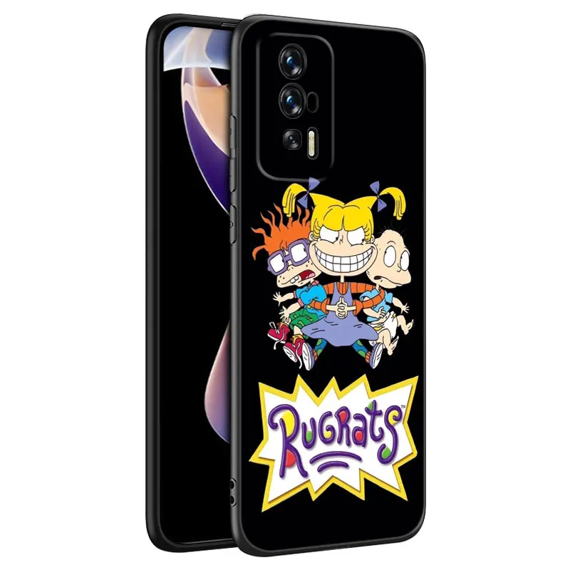 Cartoon R-Rugrats Black Silicone Phone Case For Xiaomi Redmi 7A 8A 9A 10A 11A 9C 10C 12C 13C 11 Prime A1 A2 + 12 4G Note 9T 12R