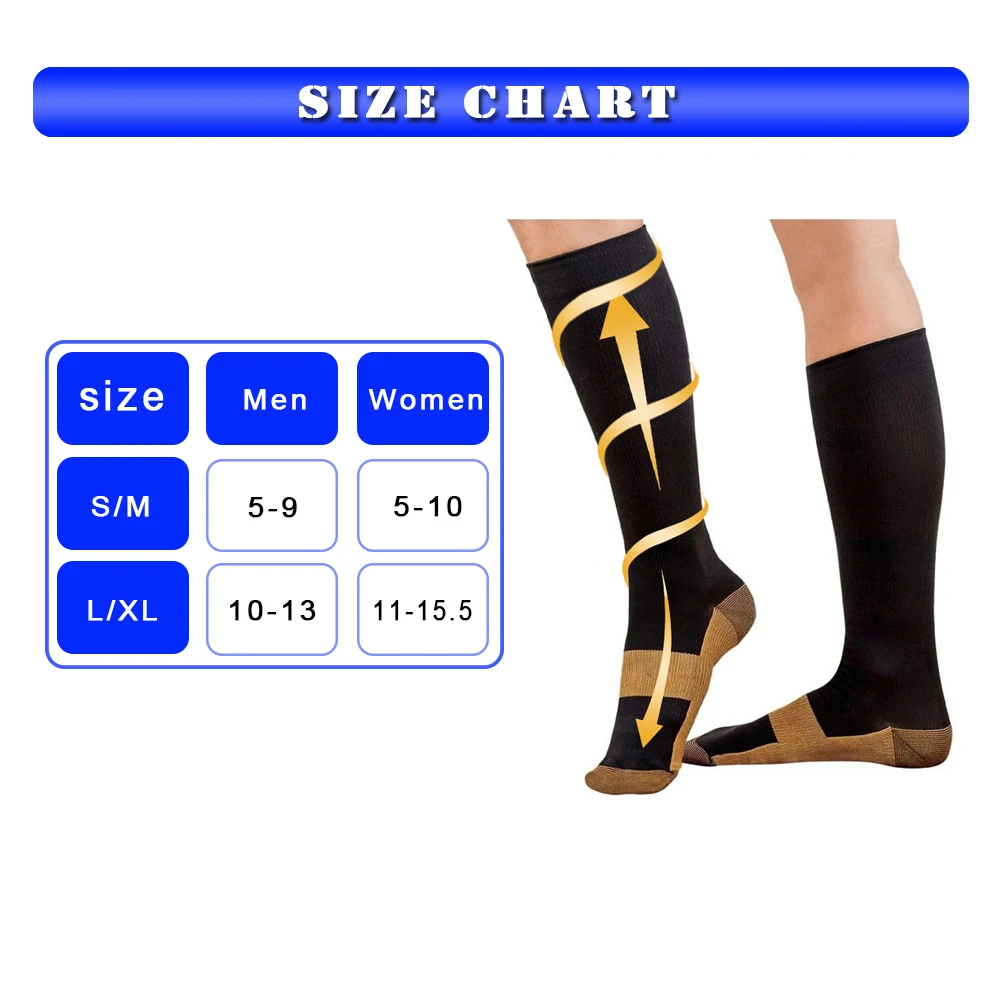 Copper Fiber Compression Socks Men Women Outdoor Sports Fashion Simple In Tube Socks Happy Funny Trend Nylon Stockings