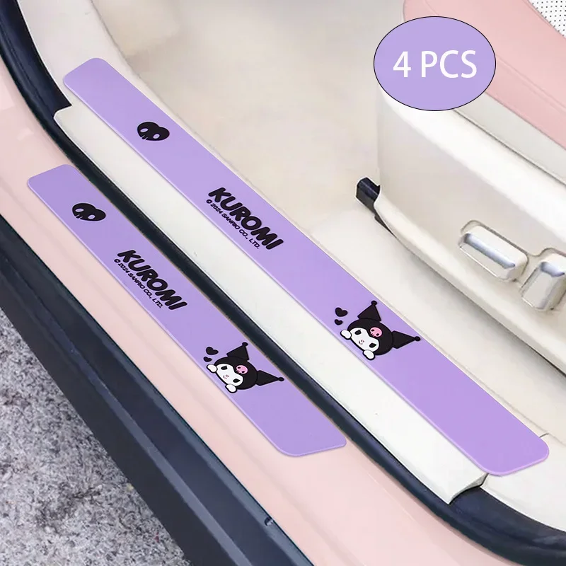 

Sanrio Car Door Sill Pedal Protection Strip Anti-Trampling Protection Sticker Trunk Scratch Cover Cartoon Kuromi Car Accessories