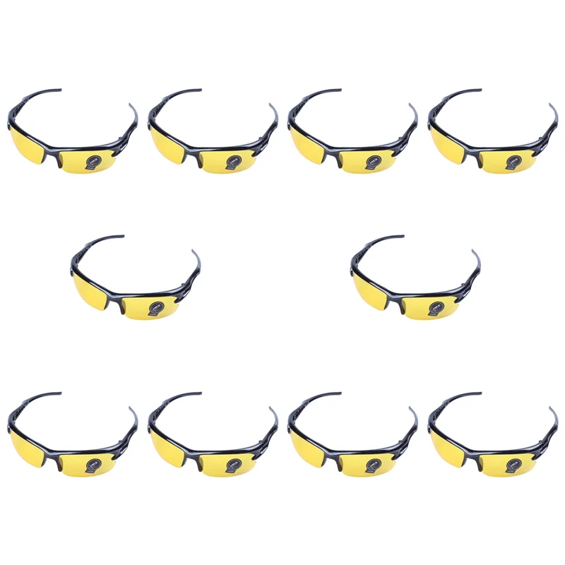 

NEW-10X Black Frame Yellow Night Vision Sheet Outdoor Cycling Sunglasses