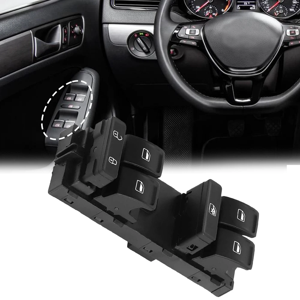 

Передняя левая главная кнопка переключателя управления стеклоподъемником со стороны водителя автомобиля 34D 959857 Б, 34D 959857 Для VW Jetta 2013-2015