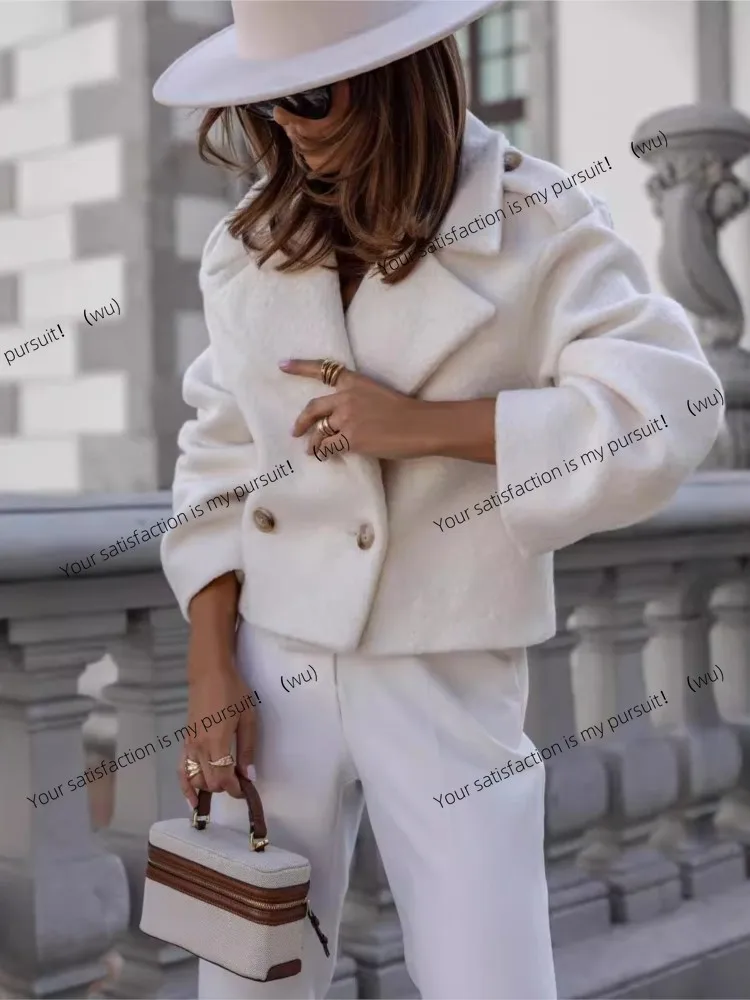 ZOCI-Neue Mode Winter Jacke Einfarbig frauen Elegante Casual 2024 Langarm Schwarz Jacke frauen Büro Taste mantel