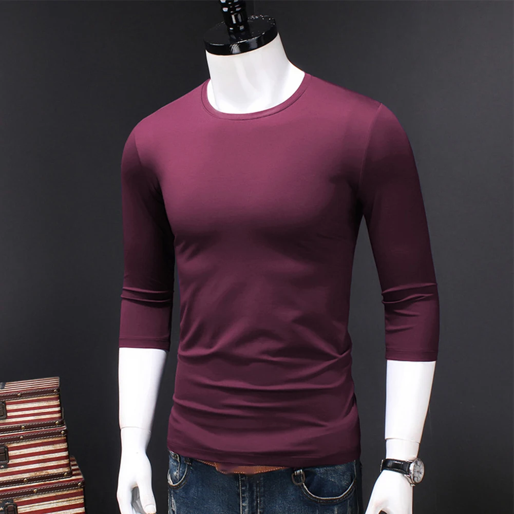 Hot New Stylish Comfy Fashion Men\'s Top T Shirt Polyester Pullover Casual Crew Neck Muscle Slim Fit Solid Strong