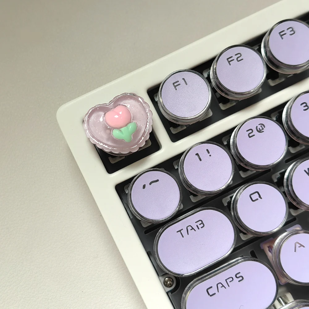 Personalized Keycaps Cross Shaft Mechanical Keyboard Cute Fruit Orange Keyboard Decoration Replacement ESC Pink 1.25U Keys
