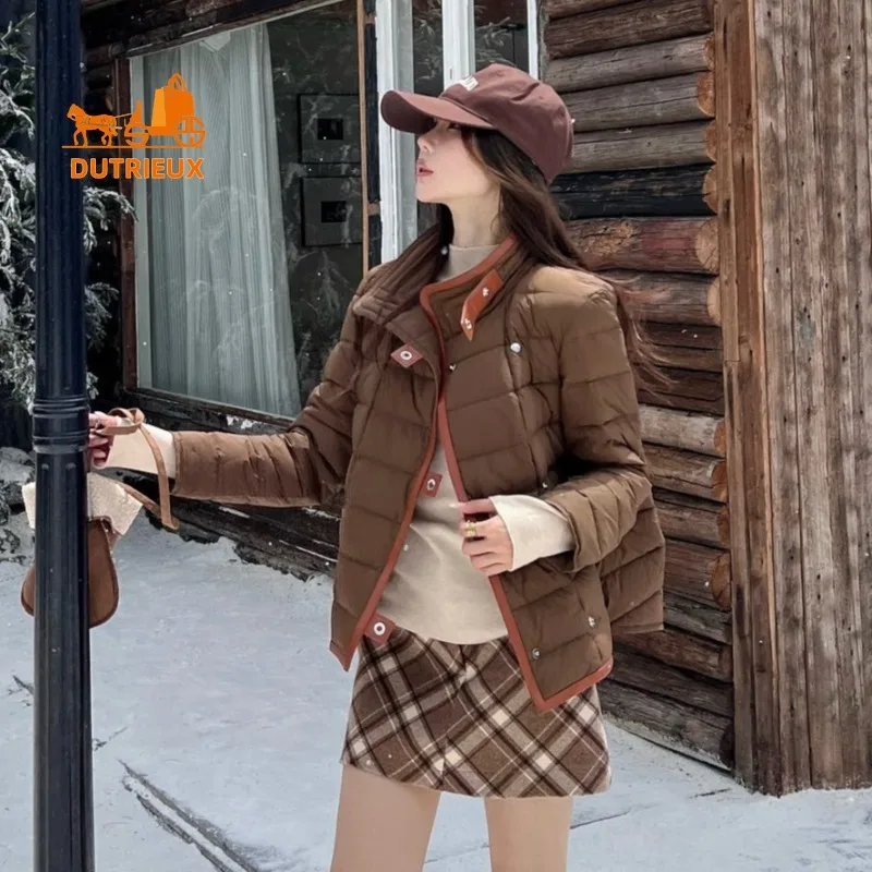 2025 New Winter Women's Short Down Jacket,Fashion Elegant 90% White Goose Down Daily Casual Light Thick Warm Coat for Women