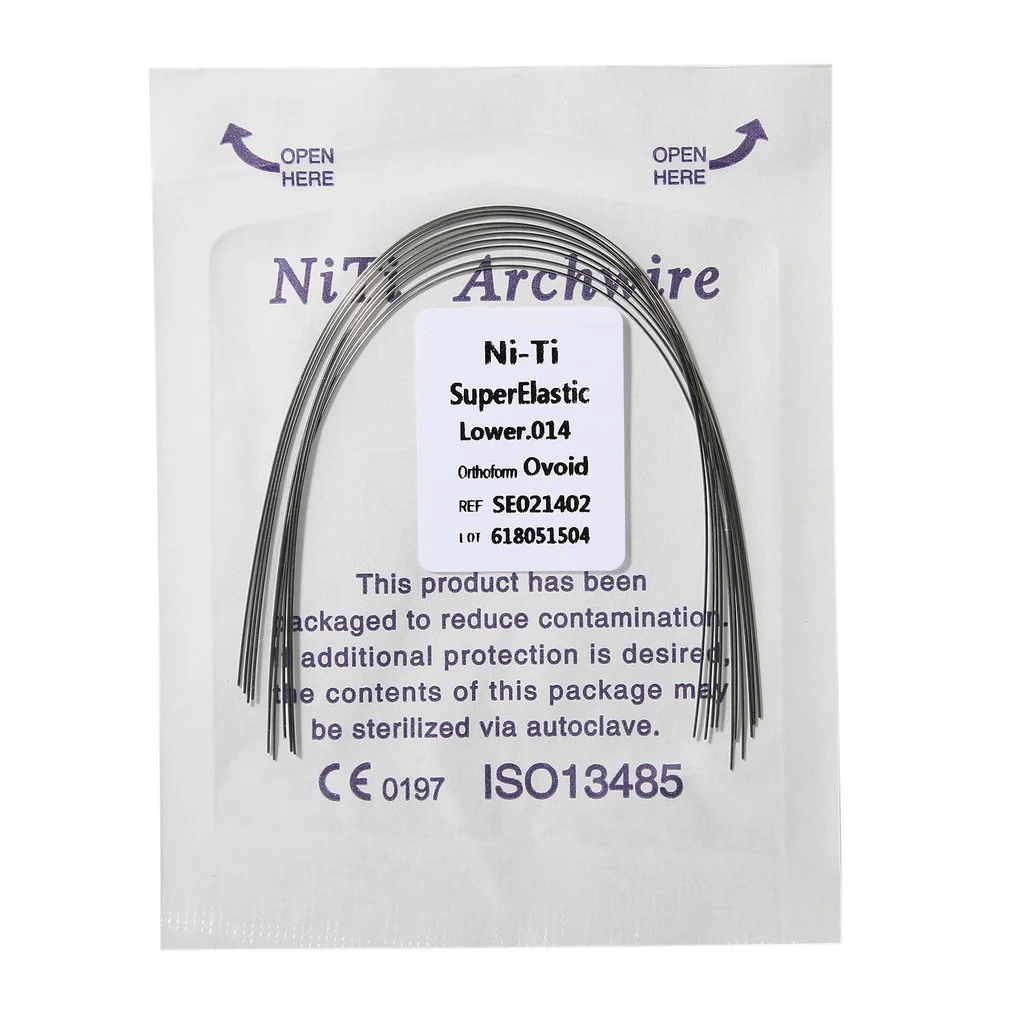 10 Pacotes/100pcs Ou 1 10pcs  Alambres de arco Dental para ortodoncia, súper elásticos, NITI, redondos, rectangulares, arco infe