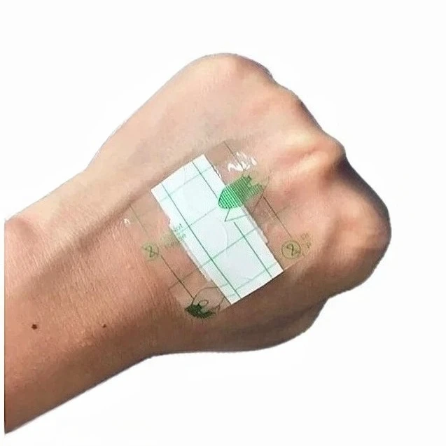 50개/세트 38*38mm 투명 밴드 에이드 응급처치 스트립 패치 접착 밴드 방수 플라스터 응급 생존 테이프