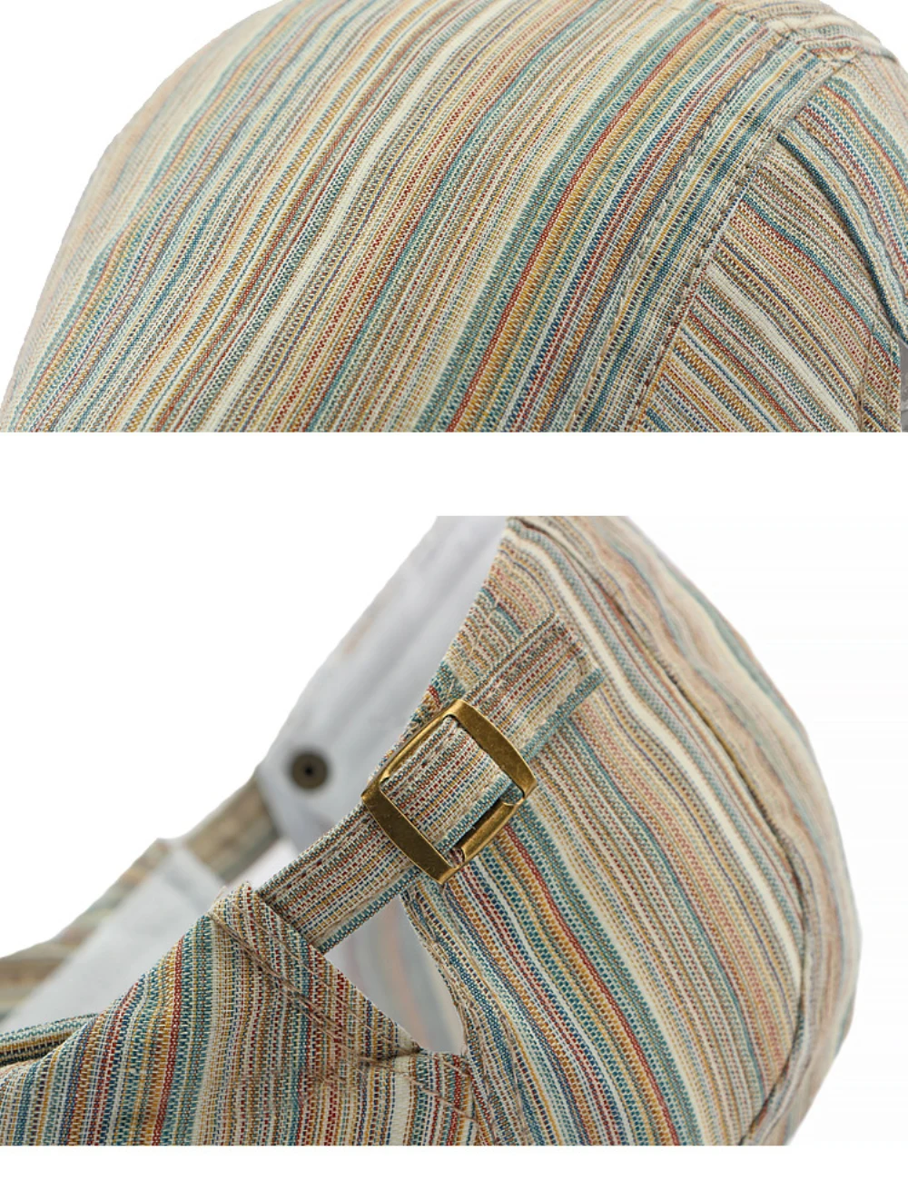 HT4630 Baskenmütze für Damen, Retro-Künstlermütze, Unisex Verstellbare Flache Kappe, Frühling Sommer Gestreifte Baskenmütze für Männer und Frauen – Detail 13