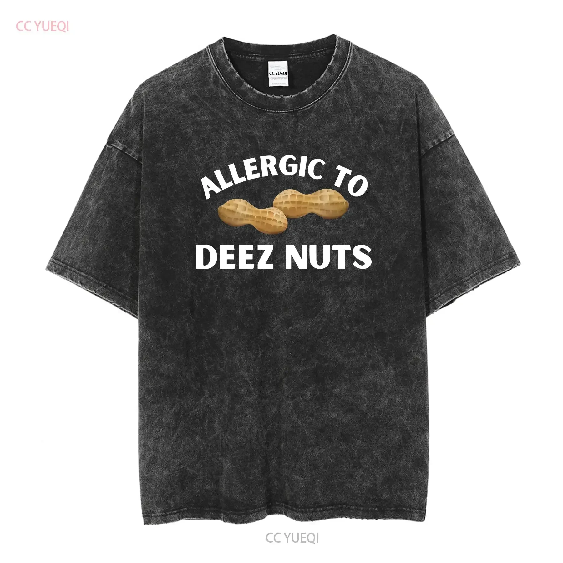 Allergic to Deez Nuts Peanut Allergy funny Softstyle T Shirt long or short sleeves vintage Washed Stretched Unisex