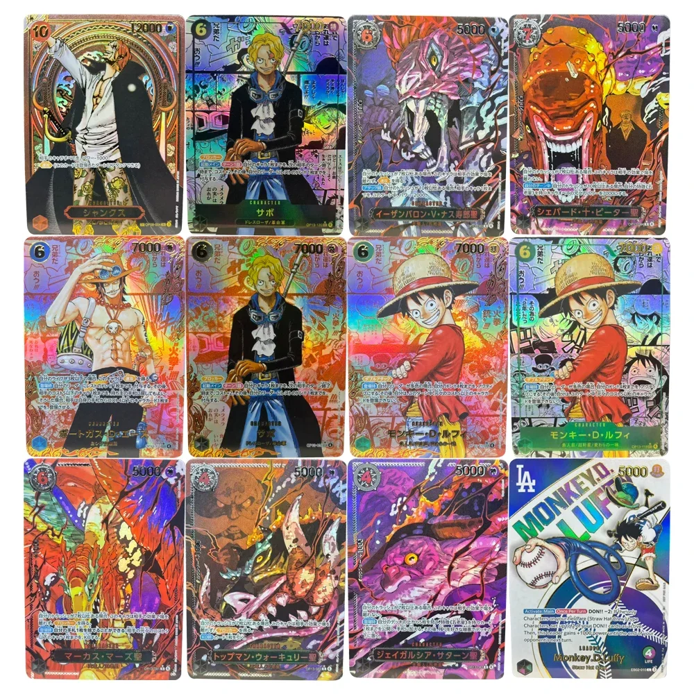 

Коллекционные карты ONE PIECE FIVE ELDERS Shanks Monkey D. Luffy Sabo DIY, самостоятельная игра, аниме-карты, процесс горячего тиснения