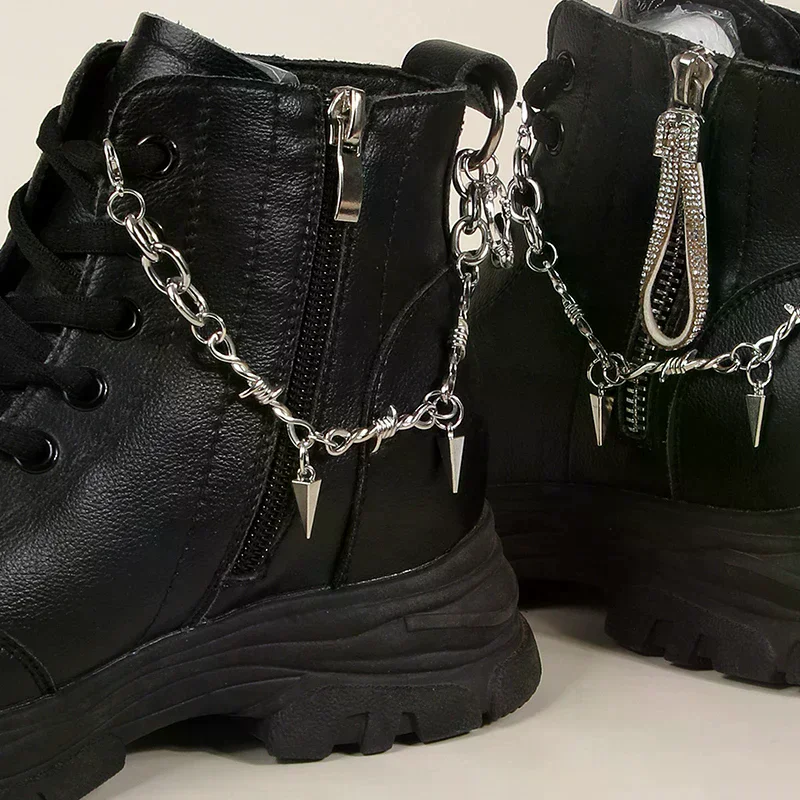 فاسق سلسلة الأحذية المعدنية قلوب الجوف الخماسي قلادة النساء الأحذية اكسسوارات الديكور الأحذية حذاء حفلة Diy مجوهرات الأزياء