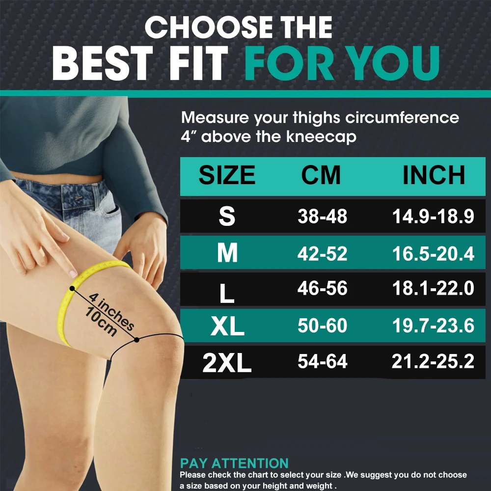 1Pair Thigh High Compression Stockings for Women Men –Footless with Silicone Grip Top, Firm Support for Varicose Veins,Swelling,