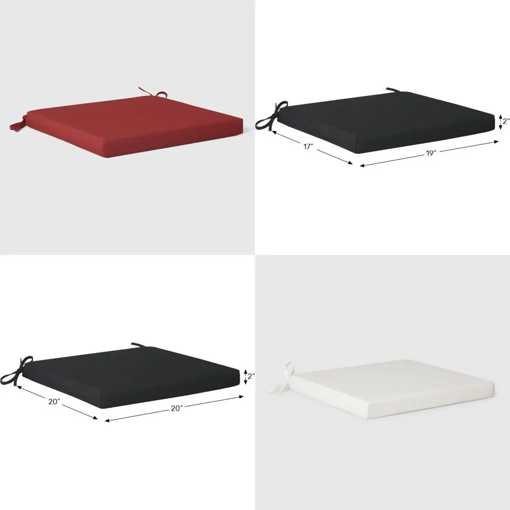 

Outdoor Patio Kitchen Dining Chair Square Seat Cushions Set of 4, 20x20, Red, Comfortable and Durable for Outdoor Dining Experie