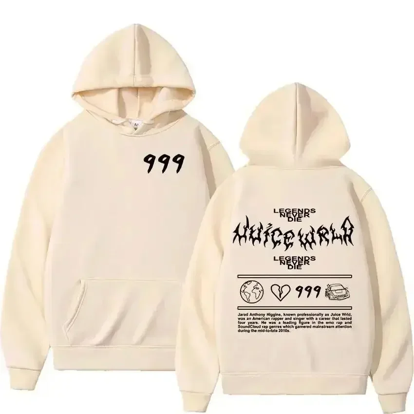 Juice WRLD Hoodies Herren Damen Kapuzenpullover Mode Hip Hop Casual Pullover Herbst Jungen Mädchen Schwarze Streetwear Juicewrld – Detail 5