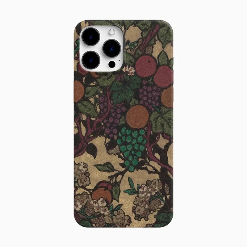 خمر الفاكهة نمط الرجعية النباتية والفاكهة تصميم جراب هاتف آيفون 17 16 15 14 11 12 13 برو ماكس الهواء زائد الغطاء الخلفي