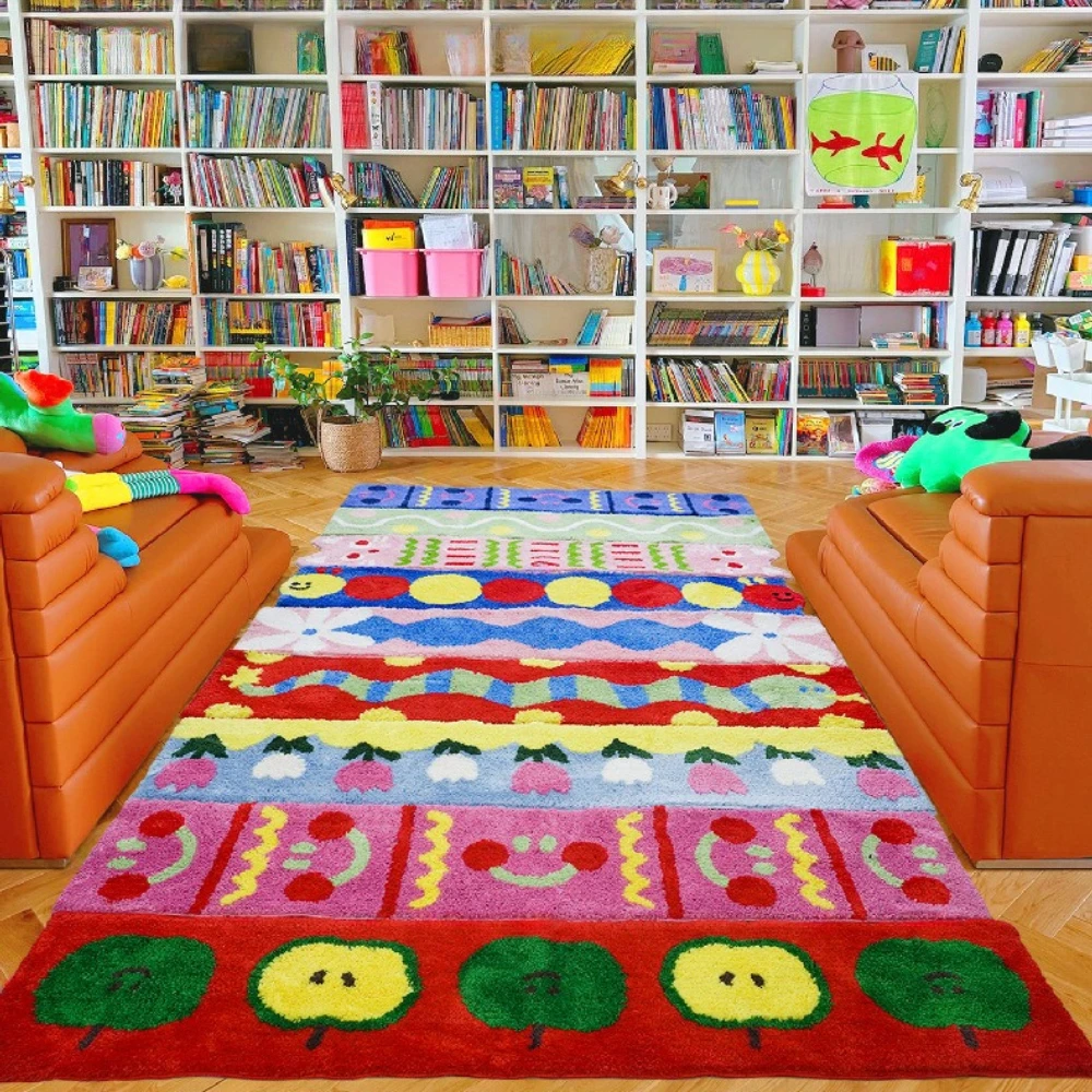 30x150cm Soft Cozy Floral Pattern Rug Non Slip Long Mat Warm Bedside Carpet Ideal for Kids Room Interior Aesthetic Layout Decor