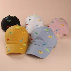 Summer Kids Baseball Cap Outdoor Adjustable Infant Boy Girls Sun Hats Cartoon Dinosaur Embroidery Baby Cap