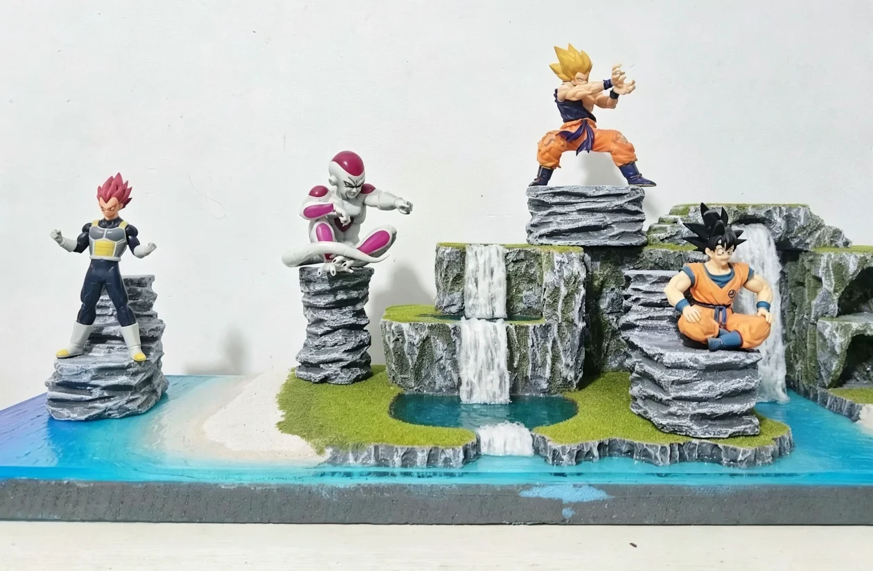 Simulation Rock Figure Display Base Stone Pillar Step Platform Custom Size For Dragon Ball Saint Seiya Anime Model Riser Stand