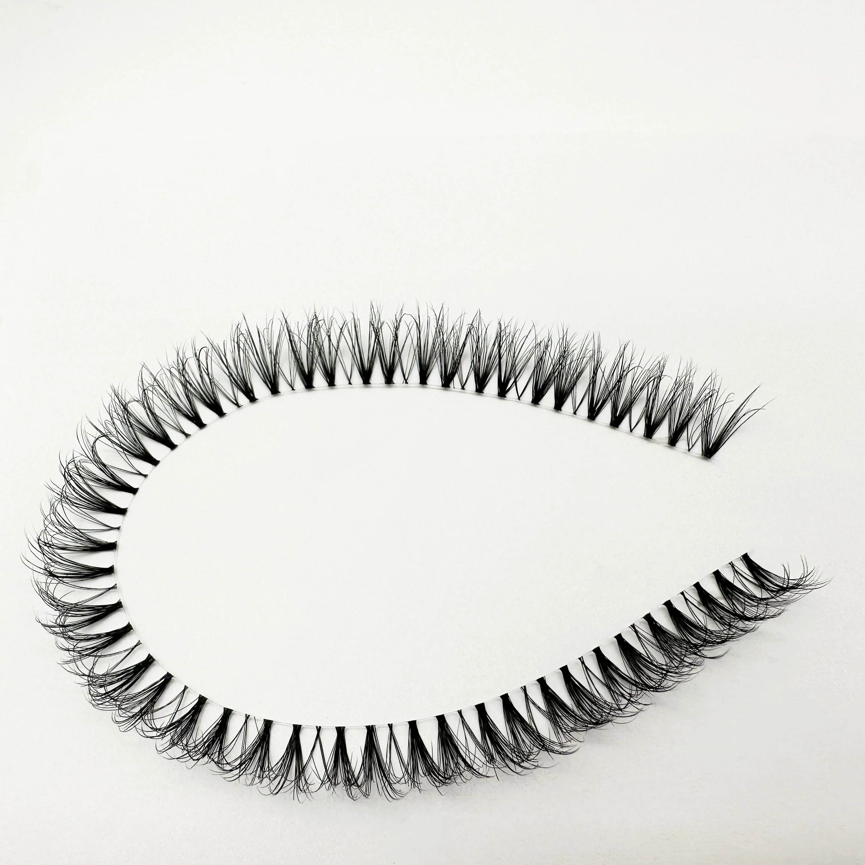 Nuo Ribbons Volume Fluffy Cluster Eyelash Extension DIY At Home Individual Cluster Segmented Lashes Superfine Band Private Logo