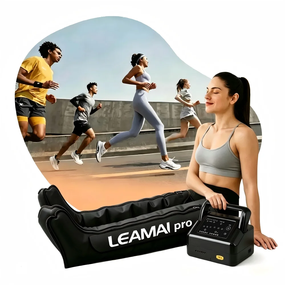 Sequential Pneumatic Sports Recovery Air Compression Leg Massager 30-250mmHg Pressure 5 Modes 3000mAh Battery for Pressotherapy
