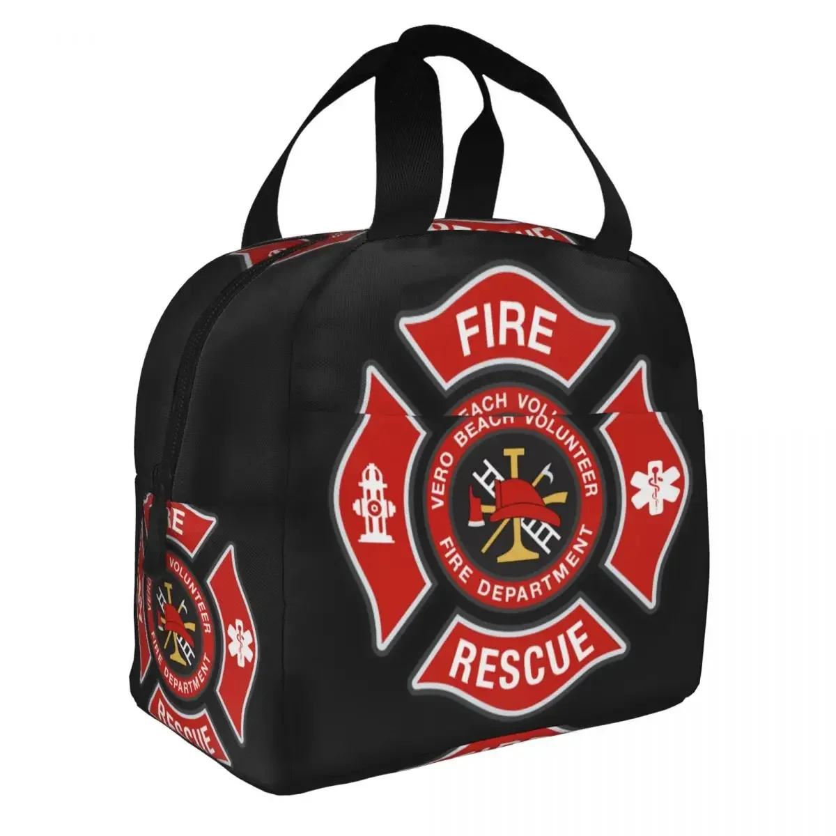 Custom Bag Custom Custom Fire Rescue Firefighter Insulated Lunch Tote Bag For Women Resuable Cooler Thermal Bento Box Outdoor Ca