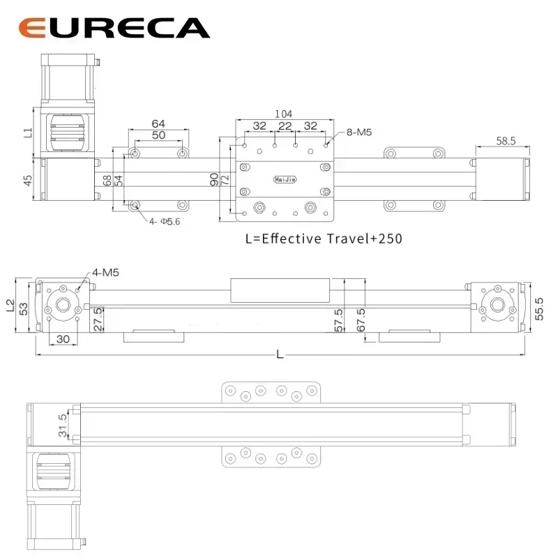 High Speed Precision LHA4572 Synchronous Belt Slide Module XYZ Three-axis Gantry Linear Shaft Actuator Guide Rail Workbench