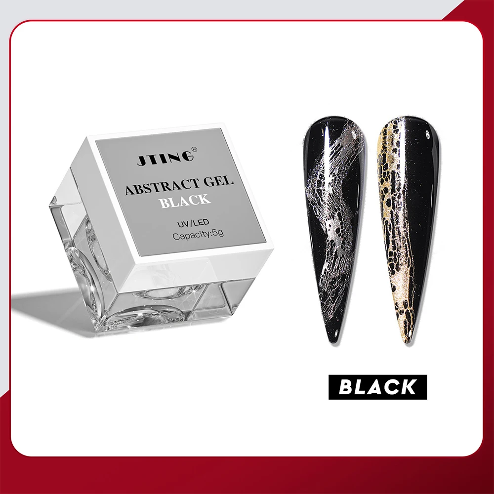 5g/pot Zwart Wit Kant Nail Art Basis Gel Kant Golf Textuur Abstract Gel Losweken UV LED vernis Nagel Schilderen Lak Gel