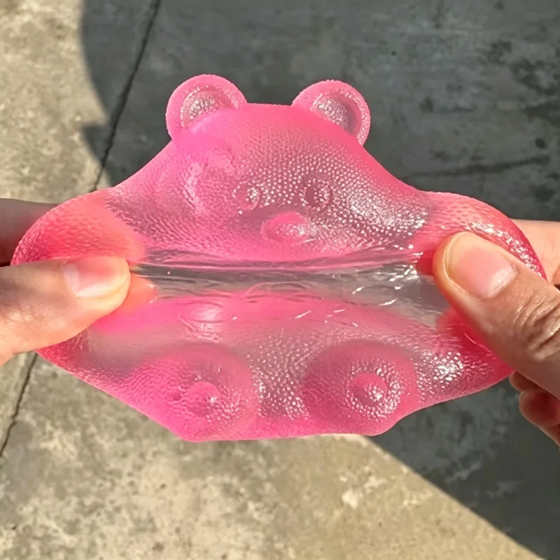 Gummy Bear Squishy Toy, Maltose Stress Ball for Adults, Cute Animal Squeeze Fidget Toy, Solid Decompression