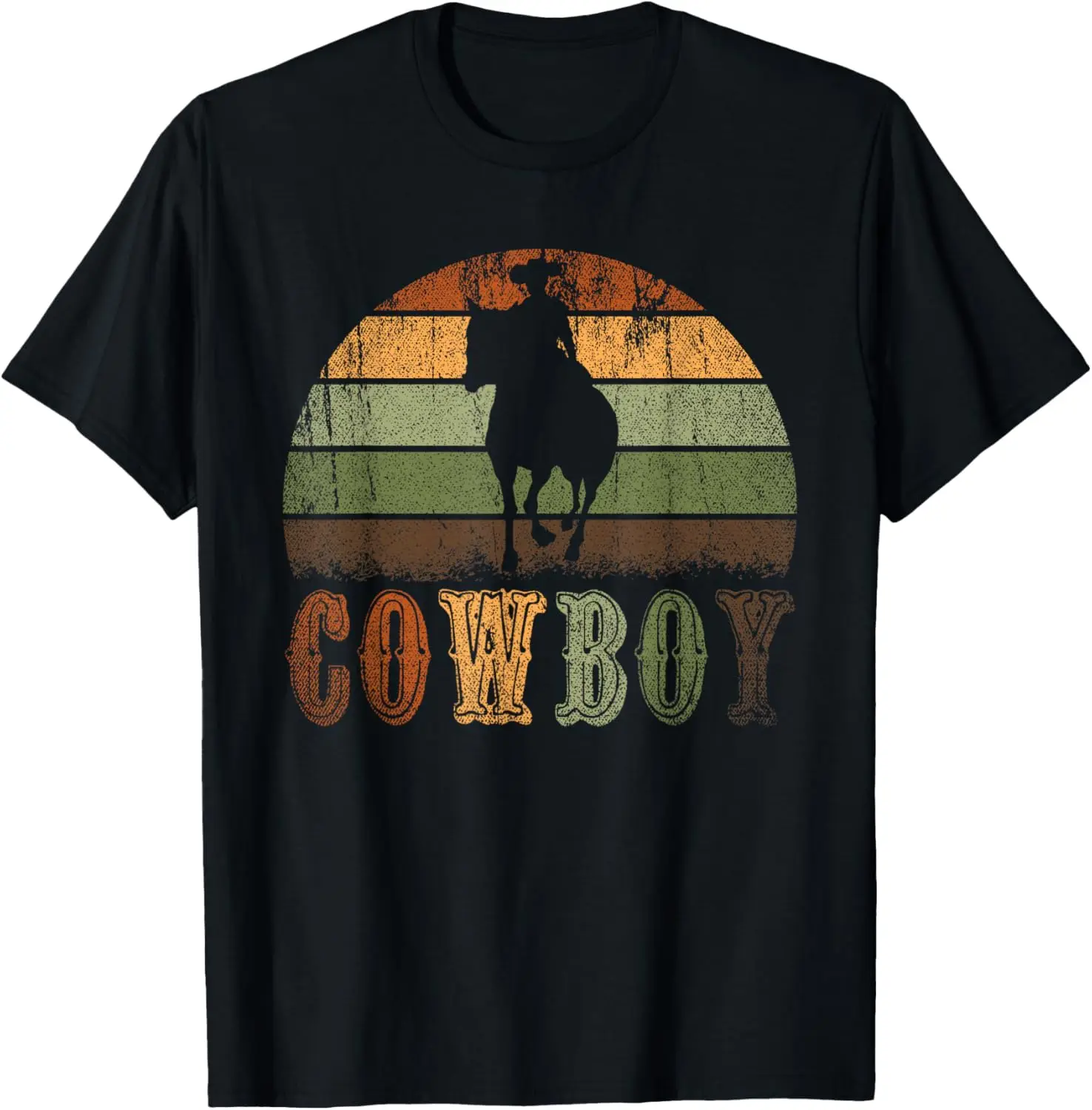 Retro Horseback Riding Rodeo Western Line Dance Horse Cowboy T-Shirt