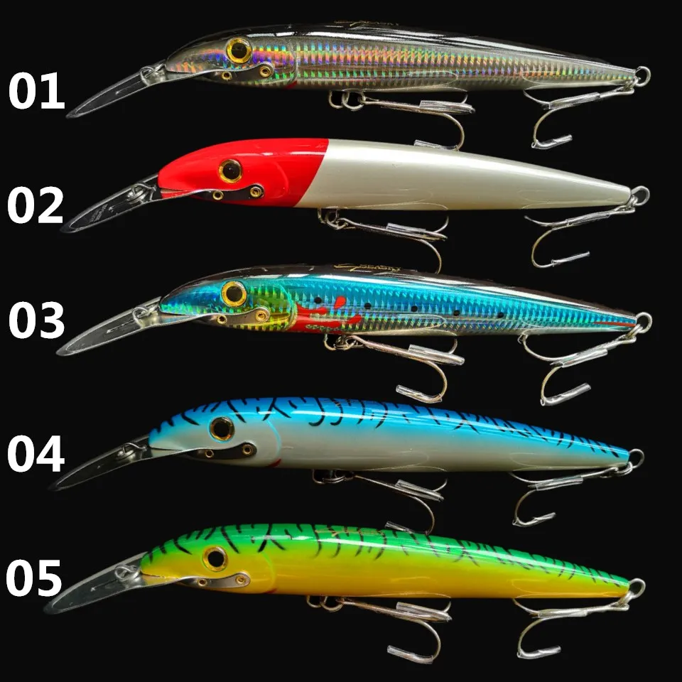 Swolfy Trolling Casting Minnow Angeln Locken 185mm 60g 225mm 76g Locken Künstliche Harten Köder für Meer boot Angeln Lockt – Detail 1