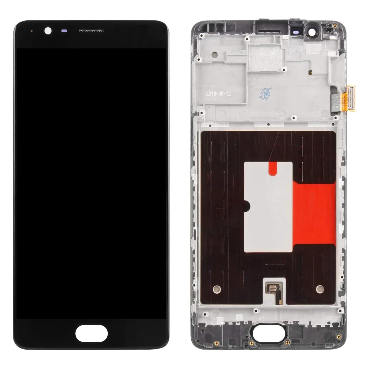 

LCD Display Contact Screen Digitizer Assembly for Oneplus 3 3T A3000 1+3 1+3T with Repair Tools Black with Frame