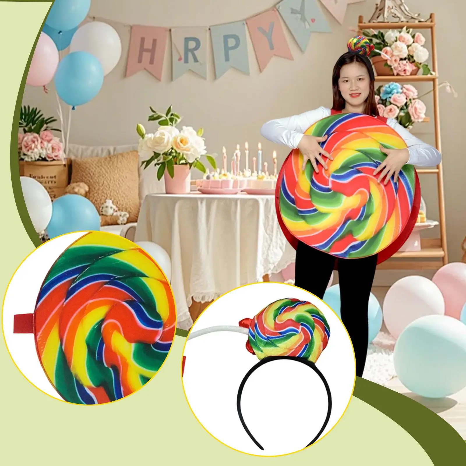 

Костюм-леденец для взрослых, наряд для карнавала, реквизит для косплея, маскарадный костюм для ролевых игр, выступлений на день рождения