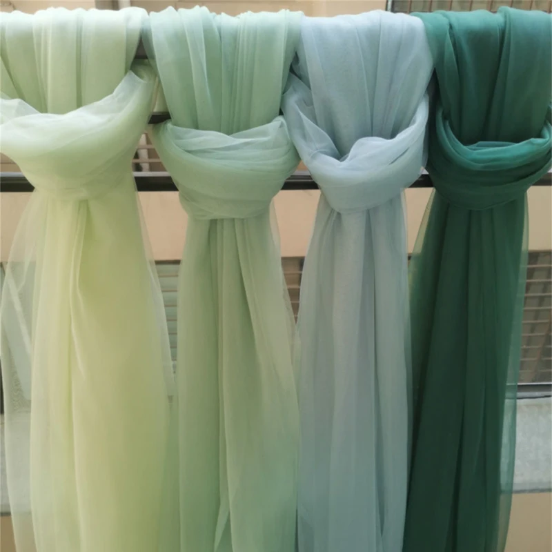 Avocado Green Blue Lilac Yellow Soft Tulle Fabric Wedding Celebration Curtain Clothing Mesh Layout Chair Back Drap Yarn Net