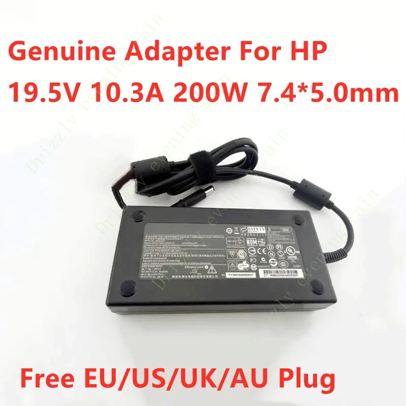 Genuine 19.5V 10.3A 200W HSTNN-CA24 HSTNN-DA24 AC Adapter For HP EliteBook 8740W 8760W ZBook 15 17 Laptop Power Supply Charger