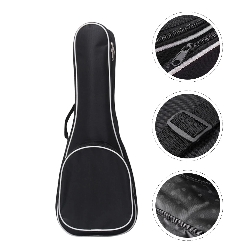 

Convenient Ukulele Black Bag With Zipped Pocket Guitar Case Lightweight And Durable Musical Instrument Protection Pouch