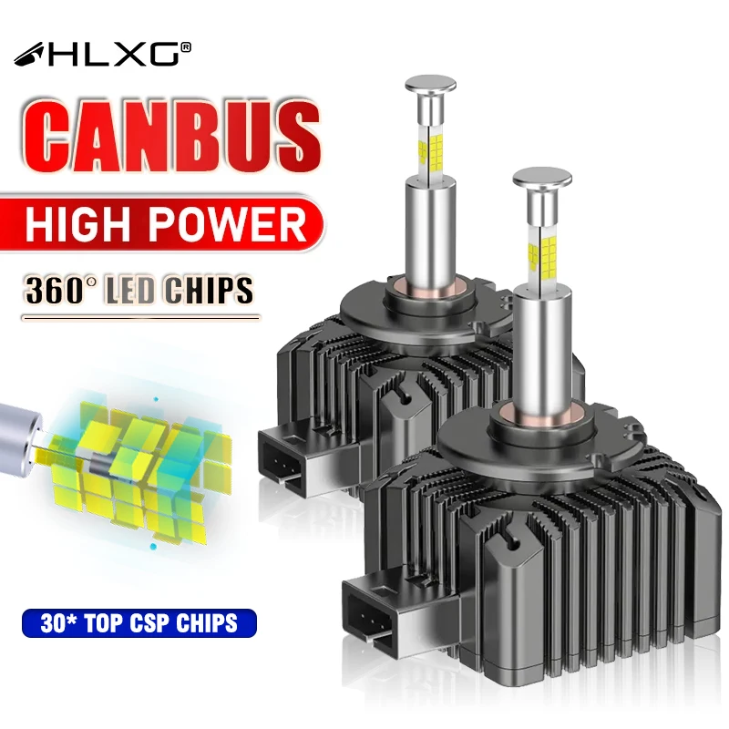 HLXG D1S D2S D3S D4S LED Headlight Bulbs 6000K Plug & Play