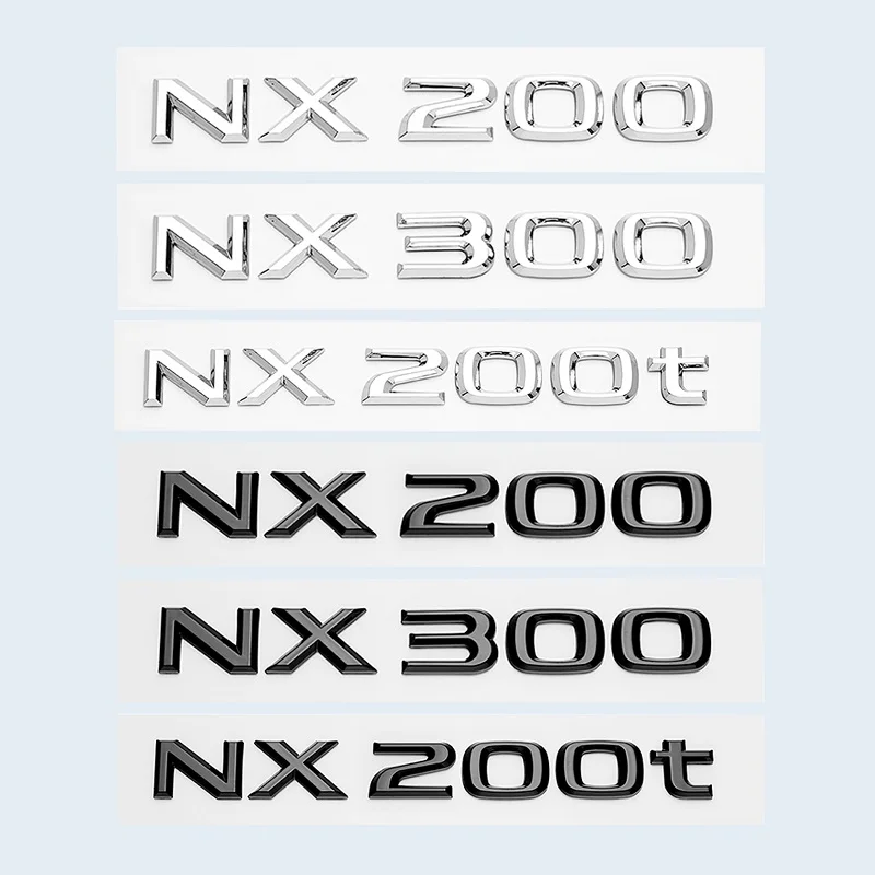 Chrome Black 3D Car Sticker for Lexus NX200 NX300 NX200t NX300h Rear Trunk Nameplate Emblem Badge Accessories
