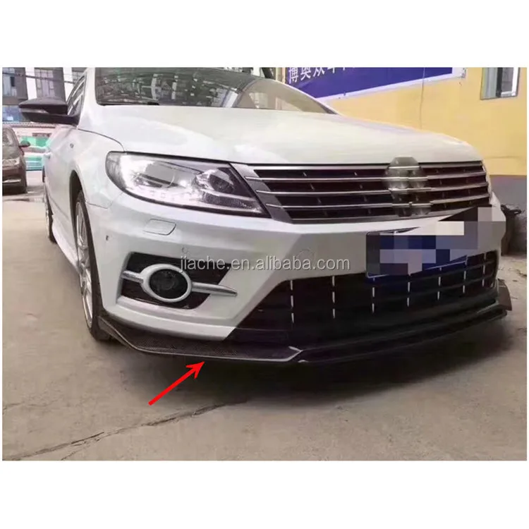 Front Bumper Lip Spoiler Carbon Fiber For VW Passat CC 2013-2017 Car Front Bumper Guard Black Standard 2 PCS