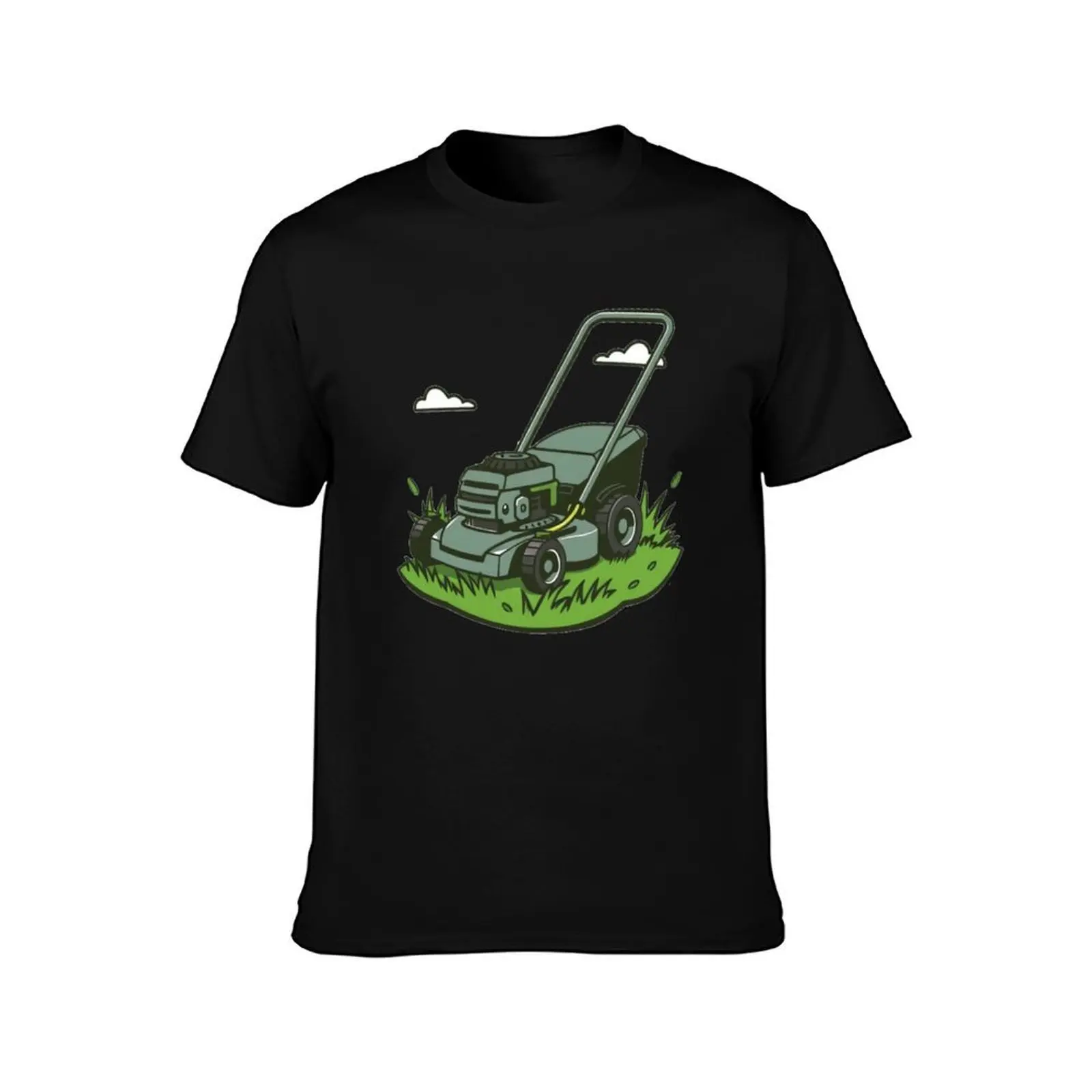 Lawn Mower! T-Shirt, Summer Casual Cotton Tee, Oversized Streetwear Tops, Vintage Graphic Print, Loose Fit Short Sleeve
