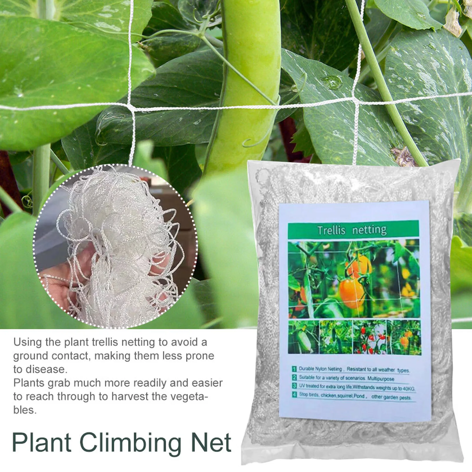 

Plants Climbing Net Weave Vegetables Multi Sizes New Heavy-Duty Polyester Flowers Trellis Netting