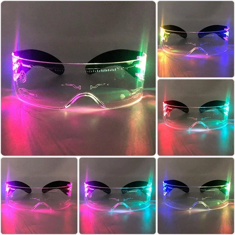 Colorful LED Luminous Glasses for Music Bar KTV Valentine's Day Party Decoration Christmas Festival Glowing очки Neon Glass